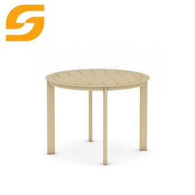 China Tenacity Modern Outdoor Furniture Round Aluminum Multiple Color Dining Cafe Dining Table for sale