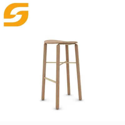 China New Design Modern Commercial Furniture Wooden Metal Tall Bar Stool Chairs for sale