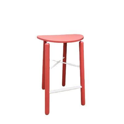 China Modern Nordic Rustic Vintage Kitchen Counter Top Bar Stool Vintage Wood Bar Stool With Footstool for sale