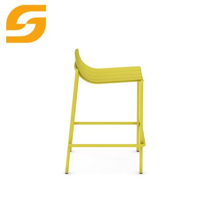 China SUNLINK Modern Designer Kitchen Industrial Aluminum Rustic Metal Bar Stool Chairs for sale