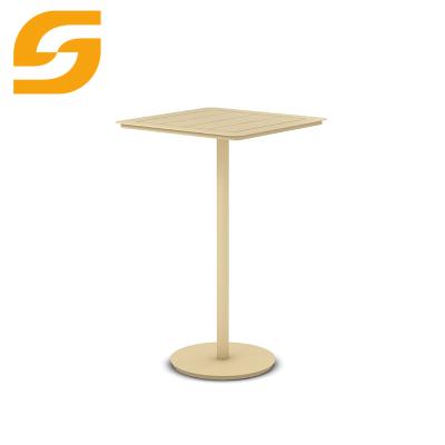 China Modern Outdoor Dining Table Multi Color Round Square Aluminum Metal Bar Table for sale