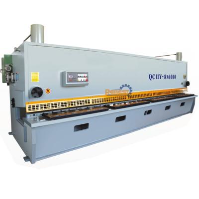 China Garment Shops Hydraulic CNC Slitters Swing Beam Guillotine Shearing Machine for sale