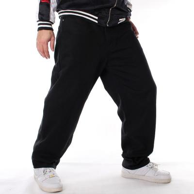 China 2021 Wholesale Mens Breathable Plus Size Classic Loose Style Black Straight Leg Skateboard Pants Hip Hop Jeans For Men for sale