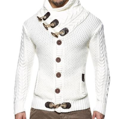 China Plus Size Anti-pilling Men's Turtle Neck Sweater Thick Cardigan Sweater Male Coat Wear Cotton Sweater for sale