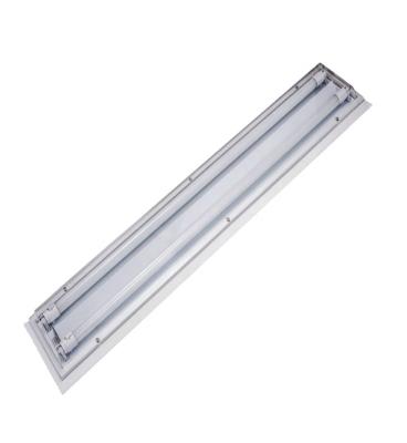 China IP20 LED T5/T8 18wx2 pharma indoor outdoor mounted cleanroom 1x4ft led tube light fixtures ceiling light frame for sale