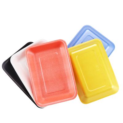 China 100% Food Grade Materials 20*13*2.5cm Foam Disposable Supermarket Frozen Meat Food Trays Packing PS Expanded Polystyrene Material Customized Color for sale