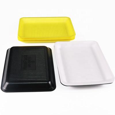 China 100% Food Grade Materials 28*21*2.7cm Foam Tray Disposable Or Wedding Party Dishes For Frozen Foam Tray Package Supermarket Multicolor Meat Stand for sale