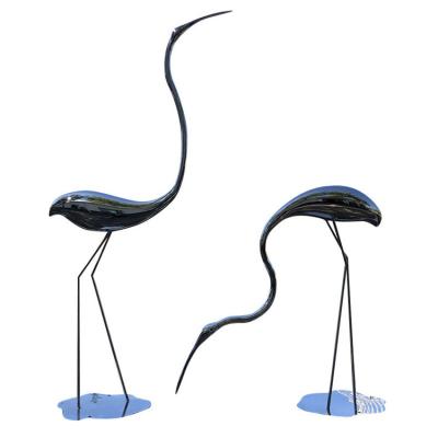 China Vintage OEM Custom Outside Stainless Steel Modern Sculpture Bird Statue For Garden Park Decoration for sale