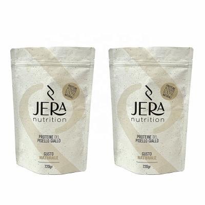 China BIODEGRADABLE custom printing kraft paper zip lock bag stand up pouch for food, nutrition, tea, coffee, dry food for sale