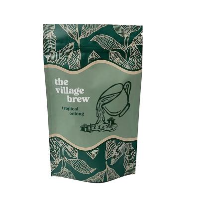 China Wholesale 100G 125G Recyclable Custom Printed Mylar Ziplock Bags Foil Laminated Backing Up Pouch Plastic Bags For Tea Packaging for sale