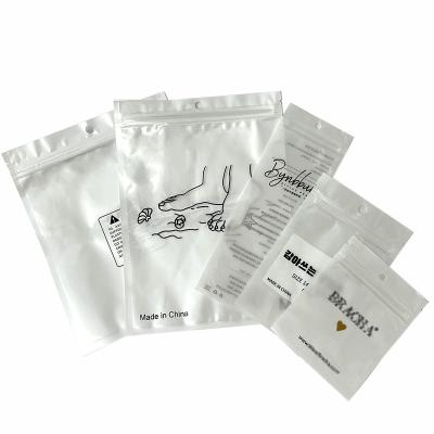 China Recyclable in stock, custom white clear plastic zipper poly bag self seal ziplock bag for package cable, phone case for sale