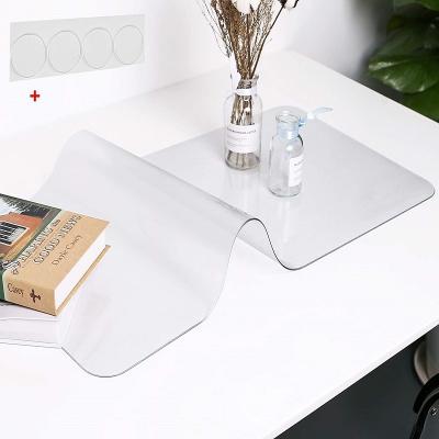 China Clear Table Oilproof Heat Resistant Stocked PVC Mat Transparent Desk Protection Pad for sale