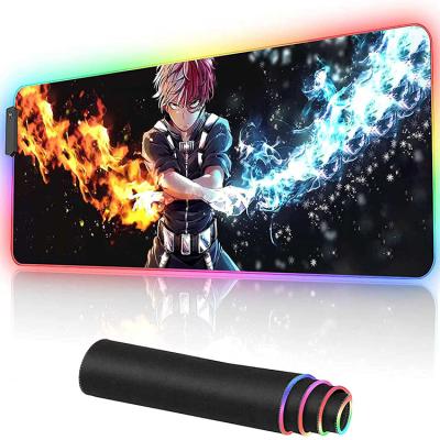 China Oversized Gaming Table Mat Large Waterproof Keyboard Mat RGB Luminous Mouse Pad for Gaming for sale