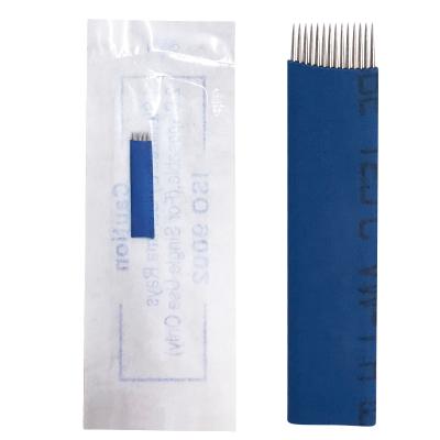 China Permanent Tattoo Nano Blade 0.2mm 14 Pin Fog Eyebrow Microblading Disposable Blade for sale