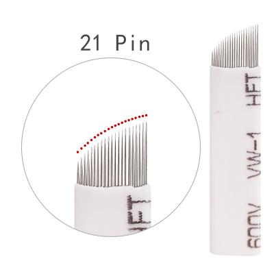 China Permanent Microblading Accessories 21 Pin blades for microblading 0.2mm eyebrow embroidery microblading blades for sale