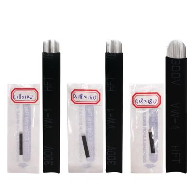 China Newest 2019 Permanent Microblading Blades Eyebrow Disposable Microblading Pen 0.18mm U Blade for sale