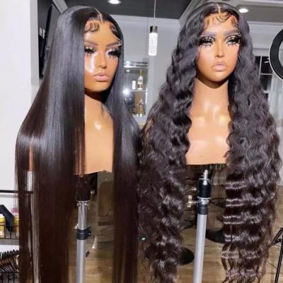 China Wholesale Body Wave 13X4 13X6 HD Double Wave Drawn Swiss Lace Front Wig,Virgin Raw Cuticle Aligned Wig,Brazilian Hair Lace Front Wig for sale