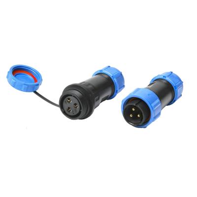 China Industrial LED Outdoor Light IP68 3 Pin Weipu Threaded SP17 Plastic Cable 2 3 4 5 7 9 Pin Waterproof Connector for sale