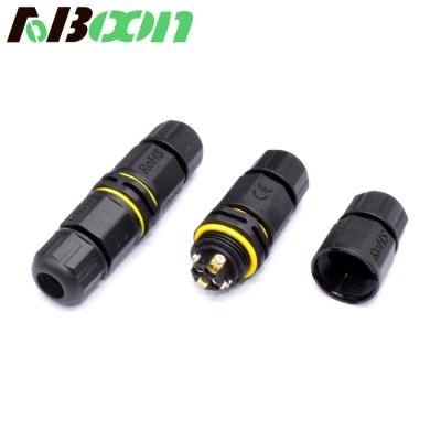 China Led lighting Aoboon ip67 ip68 straight 4 pin electrical cable screw waterproof connector for sale