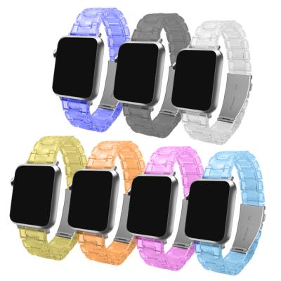 China Easy Installation Wrist Resin Stylish Lightweight Watch Strap With Metal Stainless Steel Buckle For Apple Apple Watch Band 40mm 38mm 44mm 42mm, for sale