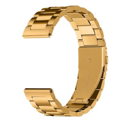 China Water Resistant Gold Color 3 Beads 304 Stainless Steel Smart Watch Band Wrist Strap For Samsung Galaxy Watch 3 Strap Smart Band Smartwatch for sale