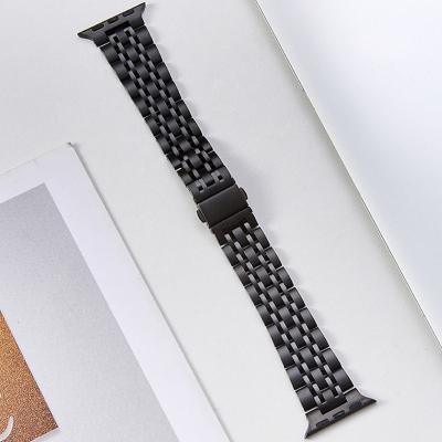 China Easy Installation Seven Link Metal Watch Band Strap For Apple 7 6 5 4 3 2 Stainless Steel Smart Watch Band Strap 1 for sale