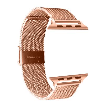 China Easy Installation Smart Watch Stainless Steel Mesh Band Magnetic Wristband 44mm 40mm 38mm 42mm Fasten Milanese Loop For Apple Watch iWatch 6 SE 5 for sale