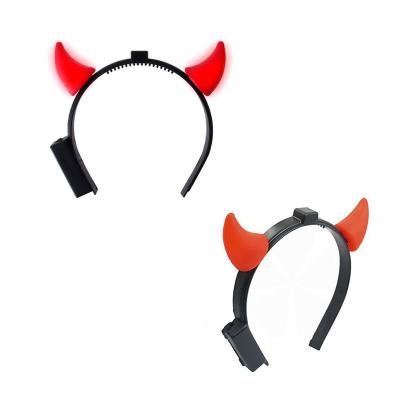 China Costume Halloween Event Supplies Light Up Halloween Devil Gifts Led Horns Headband for sale