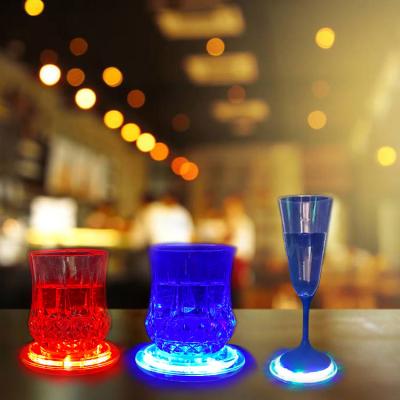 China Factory Wholesale High Quality Multi Round Led Cup Party Bar Color Changing RGB Viable Hot Selling Coaster for sale