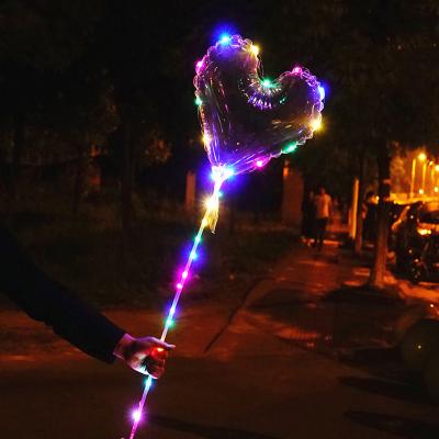 China TPU Neon Glo Heart Party Supplies Bobo Balloon Light Novelty Event Birthday Decorations Led Balloons for sale