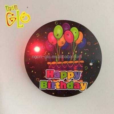 China Factory OEM OEM Birthday LED Button Flasher Promotional Turn Signal Badge for sale