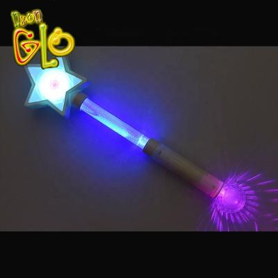 China Wholesale Promotion Flashing Light Up Star Glow Sticks Battery Operated Led Magic Wand for sale