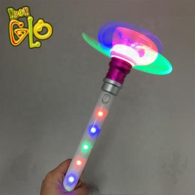 China On/Off Switch Party Decoration 28cm DIY LED Fiber Spinner Glow Spinning Wand for sale