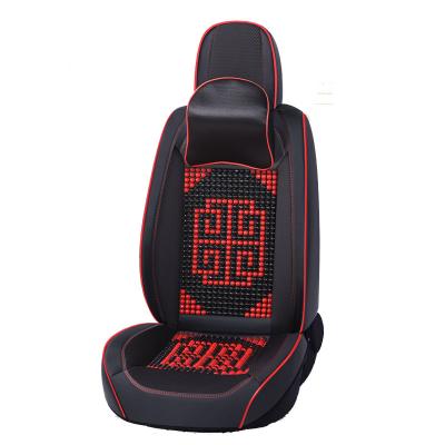 China Full Wooden Comfortable Leather Material Inlaid Beads Massage Health Care Relieve Fatigue Health Five-Seat Car GM Car Seat Covers for sale