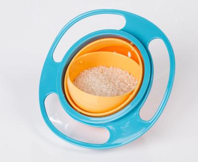 China Anti Spil Educational Gyro Bowl Children's Toys Puddle Proof Bowls With Lid Baby Food Feeding 360 Rotate Creative Balance Bowls for sale