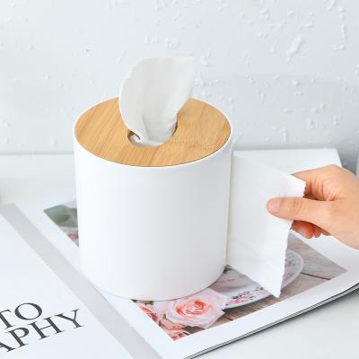 China Wholesale Plastic+log Home Room Car Hotel Paper Napkin Holder Case Plastic Napkin Tissue Box Holders With Groove Bathroom Accessory for sale