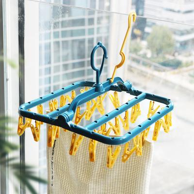 China Closet Hanger Plastic Clothes Drying Household Non-Slip Dormitory Multi Head Clip for sale