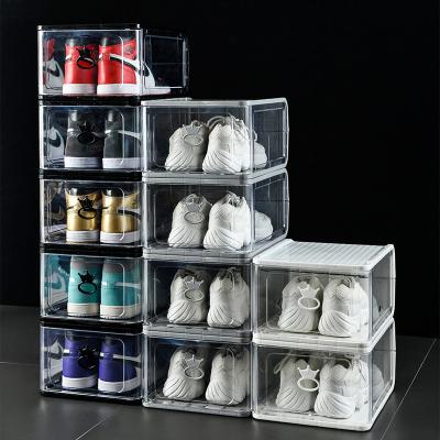 China Aj Viable Shoe Storage Box Transparent Acrylic Shoe Storage Space Saving Shoe Wall for sale