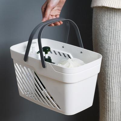 China Sustainable New 2020 Portable Large Capacity Bath Basket Wash Bathroom Storage Basket for sale