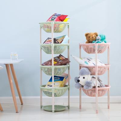 China Sustainable Fruit Basket 4 Tier Rack Four Plastic Storage Kitchen Shelf for sale