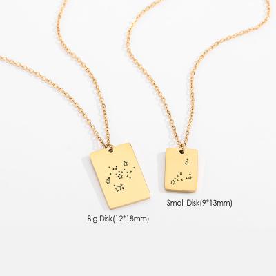 China FASHIONABLE Custom Zodiac Sign Symbol Star Sky Necklace Ringcal Pendant Necklace Gold Plated Stainless Steel Constellation Jewelry Women Gift for sale