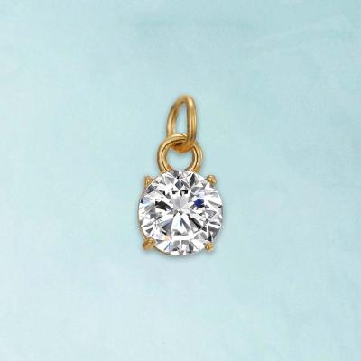 China Ringcal Romantic Heart Zircon Charm For Bracelet Necklace 14K Gold Silver Plated Custom Jewelry Women Accessories Jewelry Findings for sale