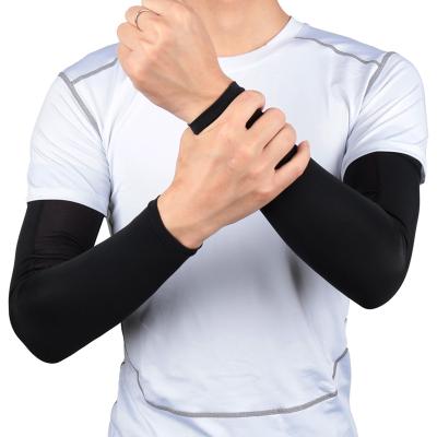 China Wear Ice Silk Fabric Breathable Cycling Sleeves Elbow Arm Elastic Seamless Cool Slimming Sleeves for sale