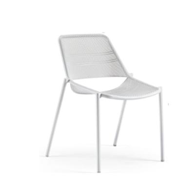 China E-Coating + Powder Coating Safety Durable Comfortable Fashion White Clear Raised Modern Dining Chairs for sale