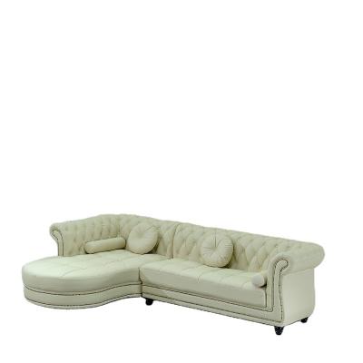 China Light Luxury European Style Leather Combination Corner Furniture Art Small Convertible And Middle Apartment Living Room American Sofa for sale