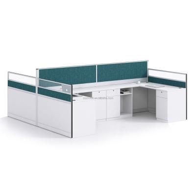 China Convertible Modern Modular Computer Desk Workstatio Desk Divider Modular Compartments With Drawer 2 Person for sale