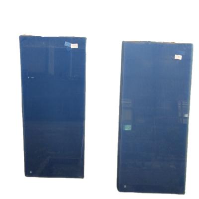 China Contemporary Professional Custom Square Frosted Stained Glass Film Glass Blue Frosted Opaque Glass Wall for sale