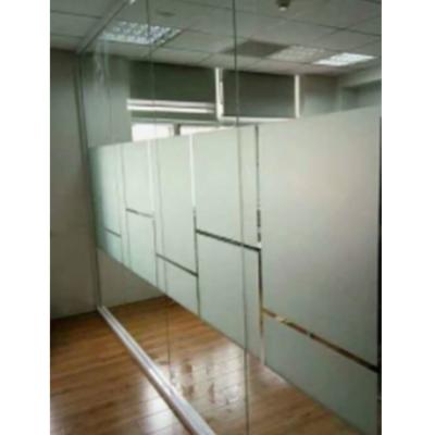 China Manufacturer Contemporary Chinese Frosted Glass Partition Wall Office Peep Frosted Glass Wall Can Be Customized Logo for sale