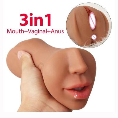 China Men Massage Wholesale Realistic Vaginal Male Masturbator Toy Soft And Tight Adult Male Masturbator Deep Throat Silicone Manual Masturbation Double Hole Vaginal Toy for sale