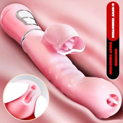 China Silica Gel Wholesale 10 Vibration Mode Vibrators G Point For Female Stimulator Clitoral Vaginal Peptic Mouth Licking Tongue Vibrator for sale